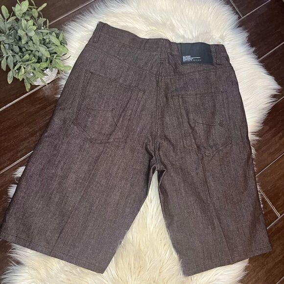 Rocawear chocolate brown denim shorts sz 34 - Picture 3 of 6